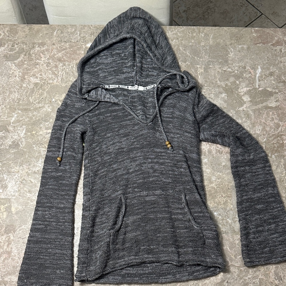 Roxy Charcoal Knit Hoodie